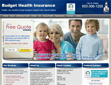 Tablet Screenshot of budgethealthinsurance.com